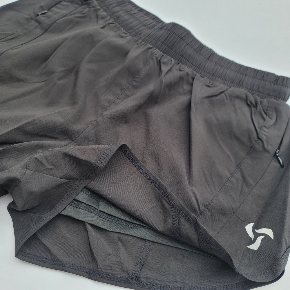 Pedigree FreeRUN High Waist Lined Shorts with Zipper Pockets | Black - Picture 3 of 7